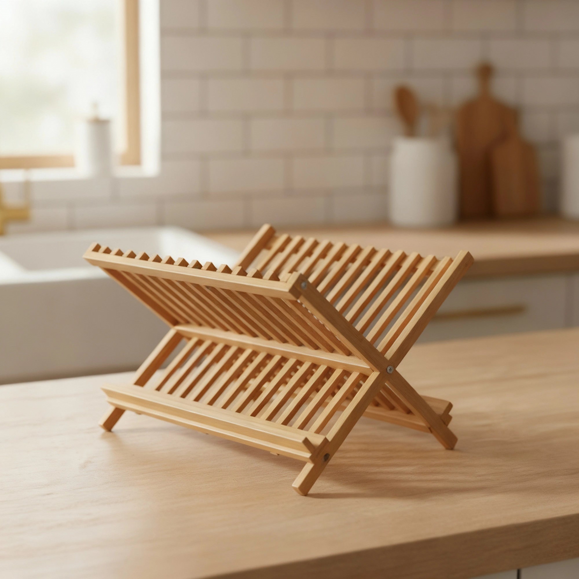 Bambus-Abtropfgestell – Faltbar