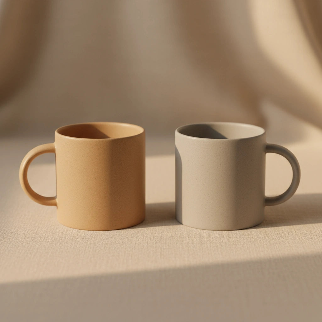 Minimalistisches Keramikbecher-Set (2-teilig)