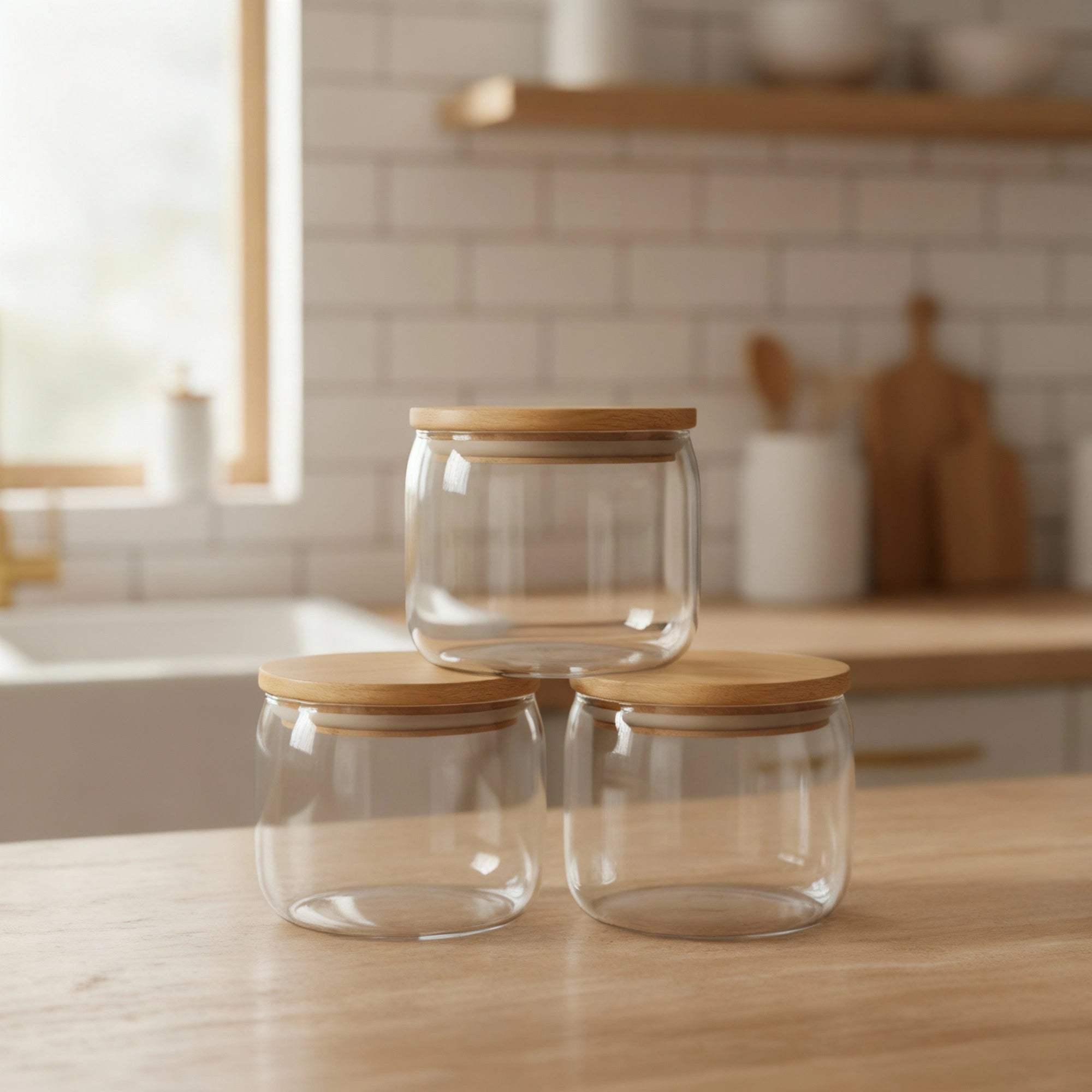 Stapelbares Glas-Vorratsdosen-Set (3-teilig)